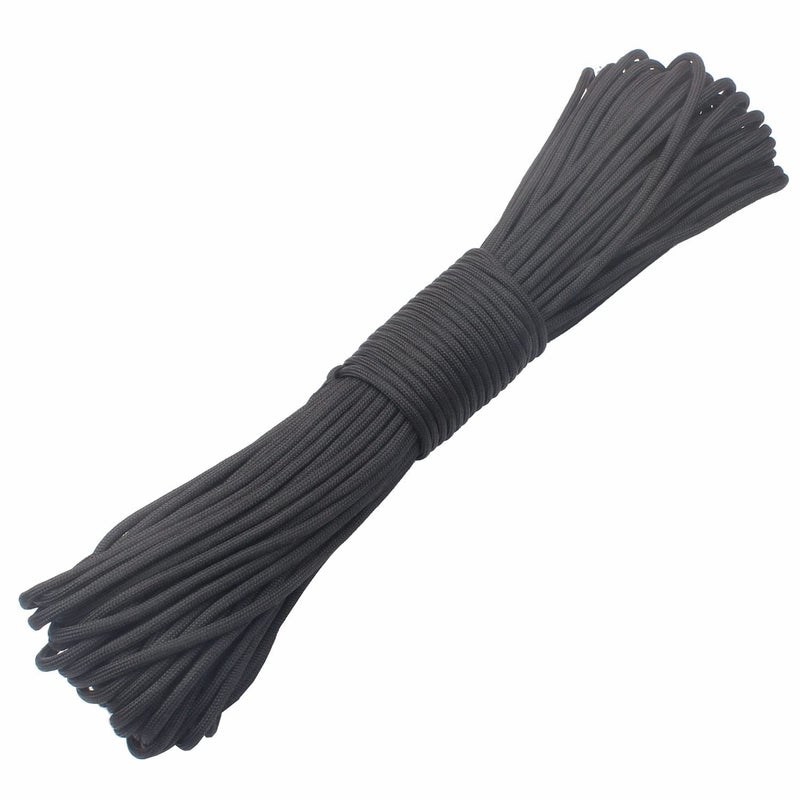 GeGeDa Paracord 9 Core 550 Parachute Cord Camping Rope 100FT (Black, 100feet) - Image 1